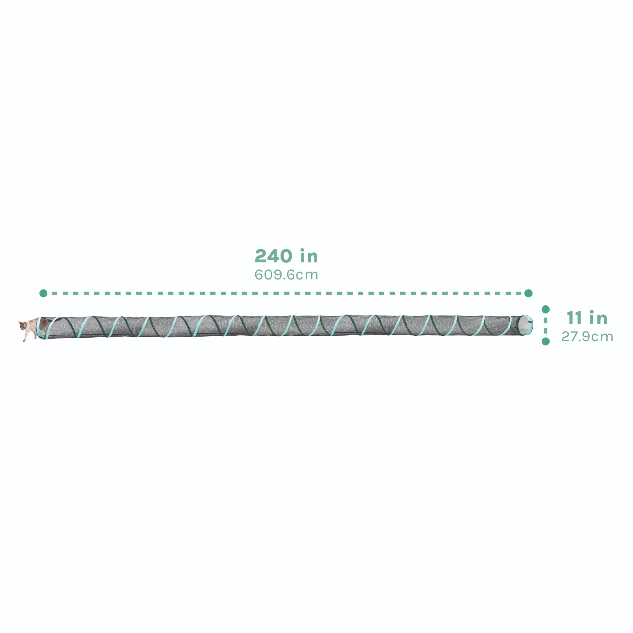 Kitty City Catio 11-inch diameter opening supports comfortable movement outdoors for small pets.