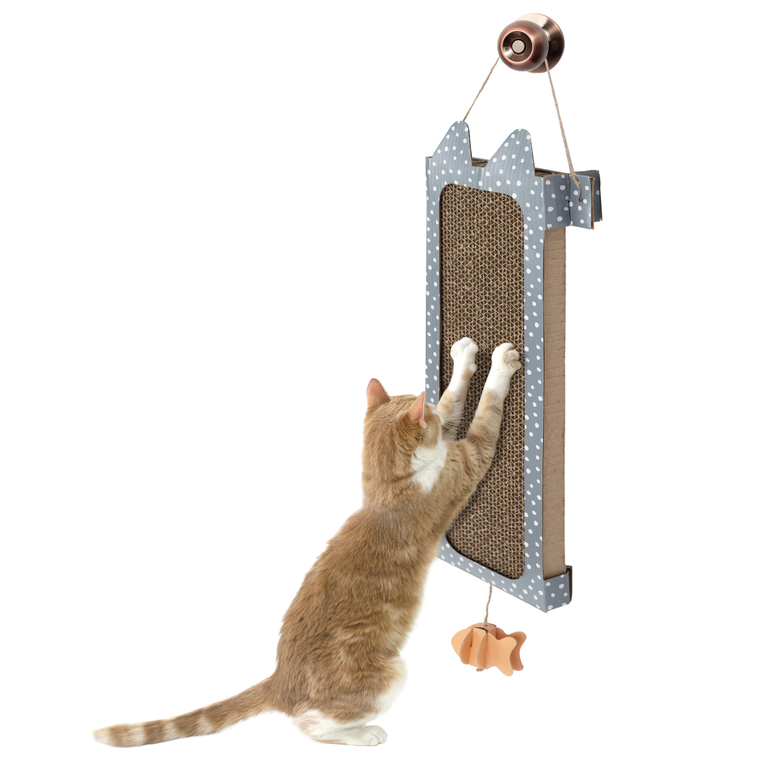 Kitty City double-use scratcher close-up shows durable high-density cardboard built for longer life