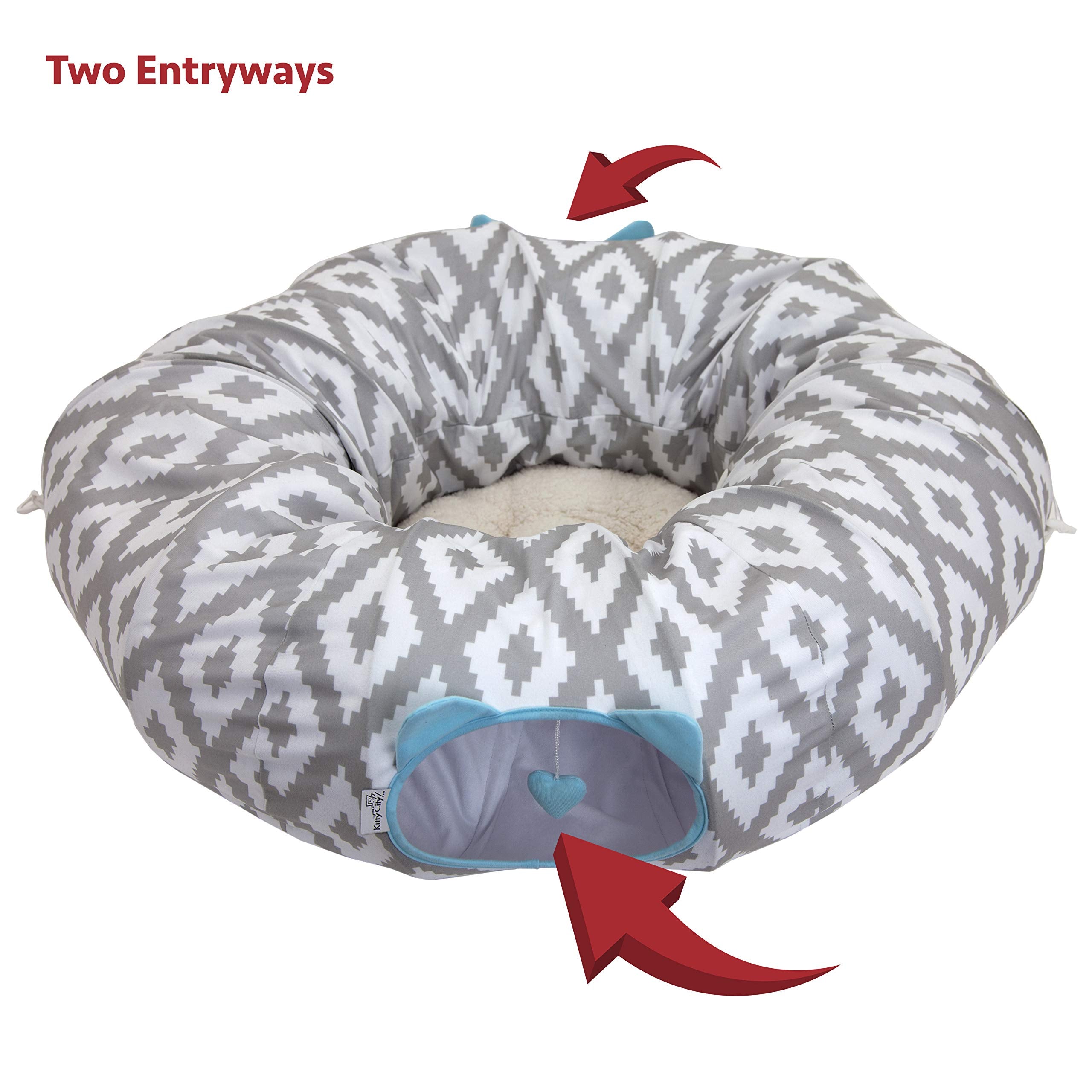 Kitty City Large Cat Tunnel Bed spans 39 inches for multi-cat spaces.