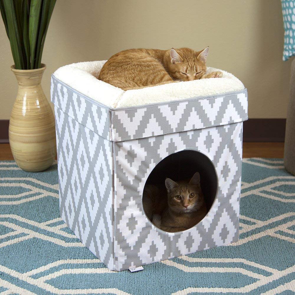 Kitty City machine washable cushions keep the space fresh with minimal effort.