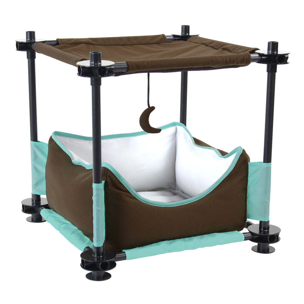 Kitty City Mega Kit: indoor-outdoor assembly in action for curious cats.