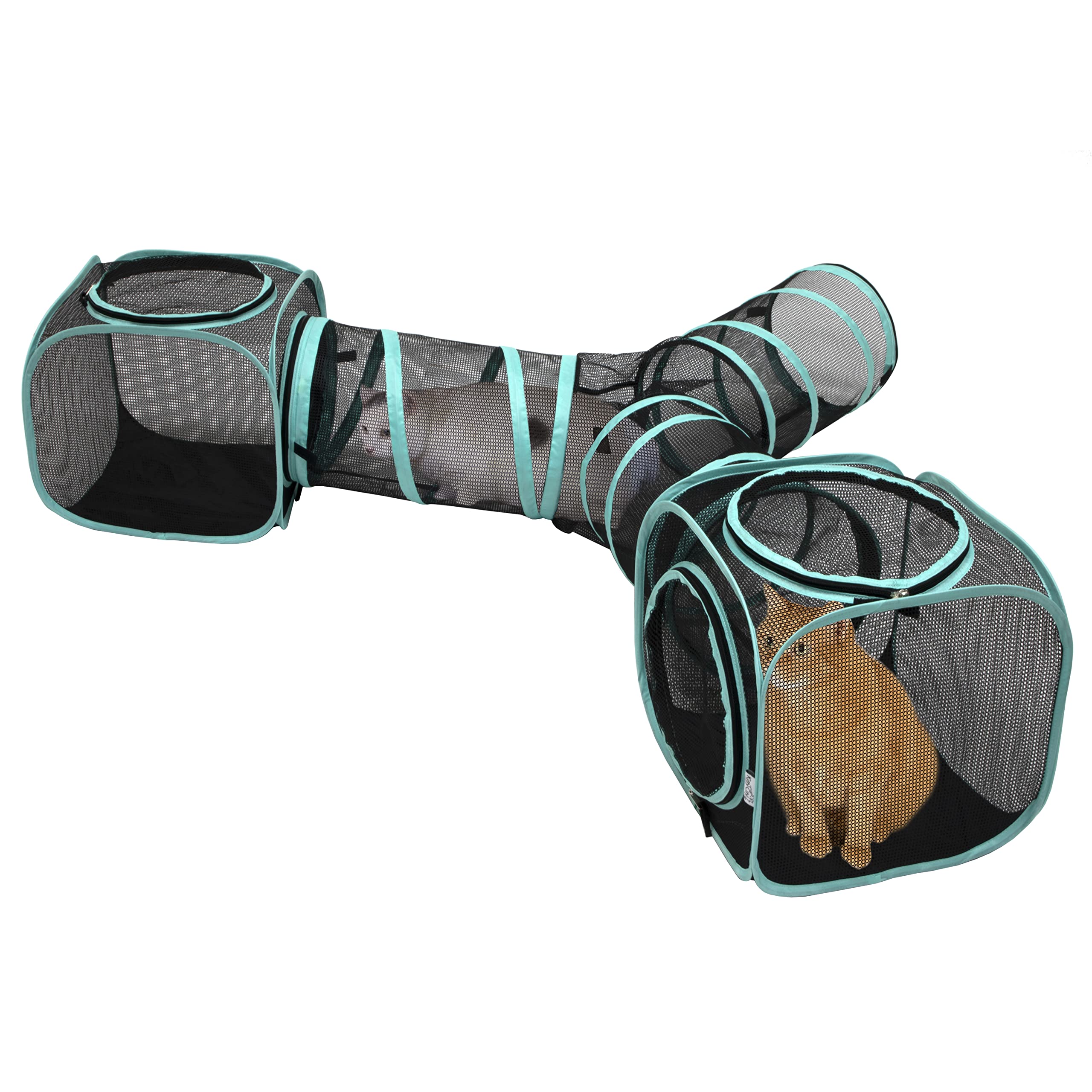 Kitty City three-way tunnel ready for outdoor exploration and safe play.
