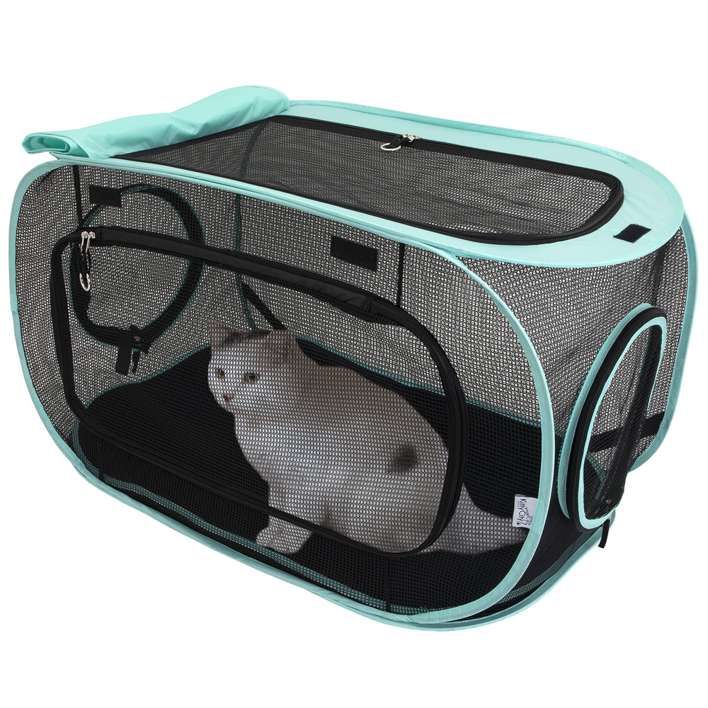 Kitty City Outdoor Play Kennel front view showing airy mesh for sun and air