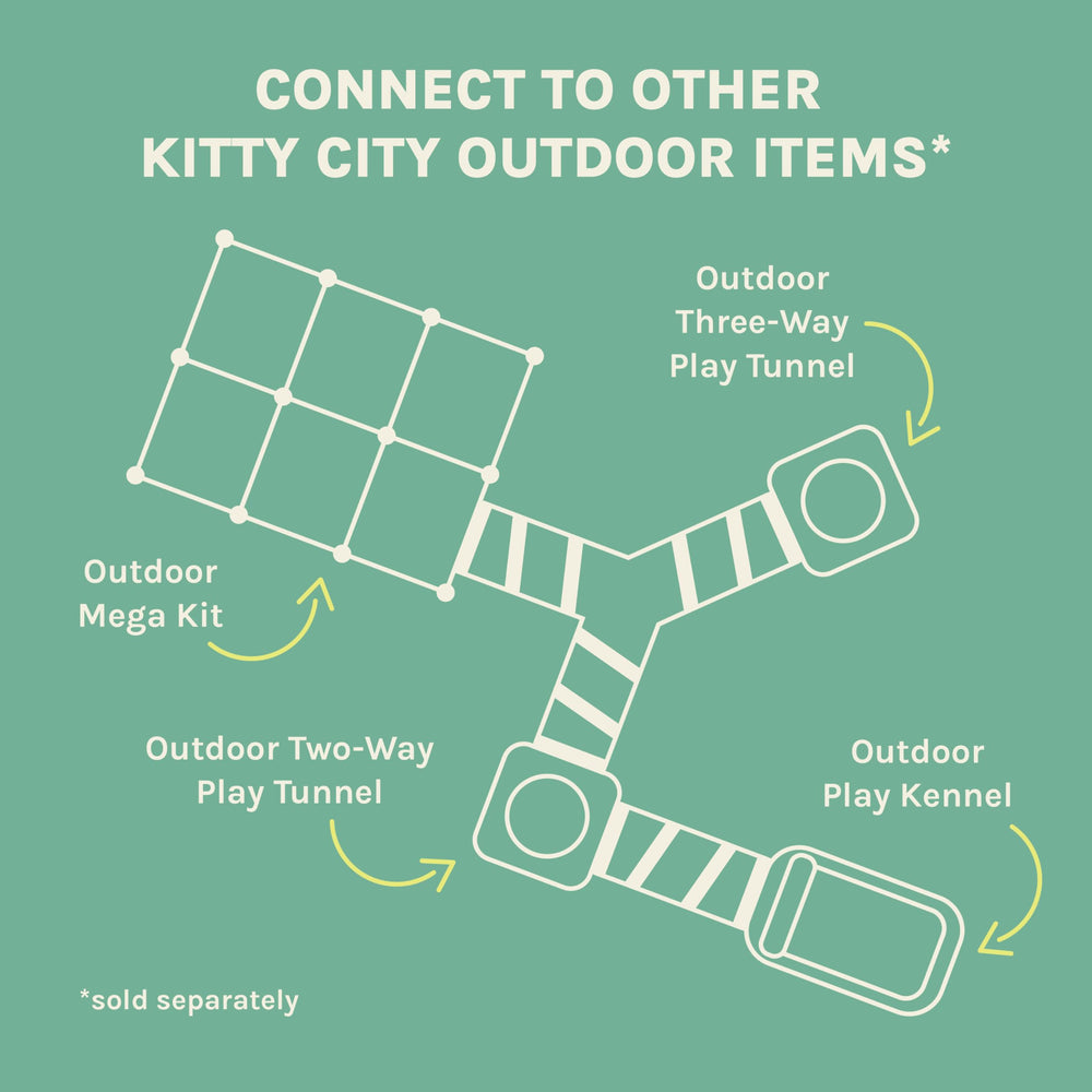 Kitty City pop-up setup is quick and tool-free for versatile spaces.