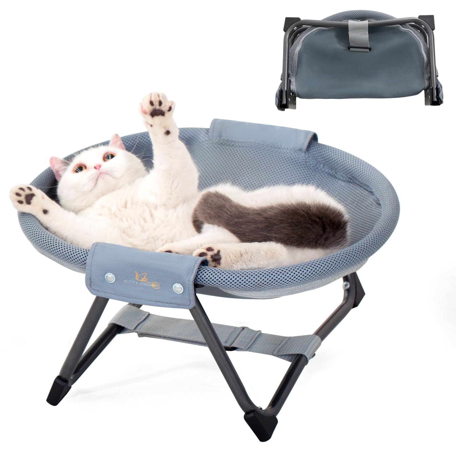 KITTY KINGDOM elevated cat hammock with sunken design for secure, cozy resting.