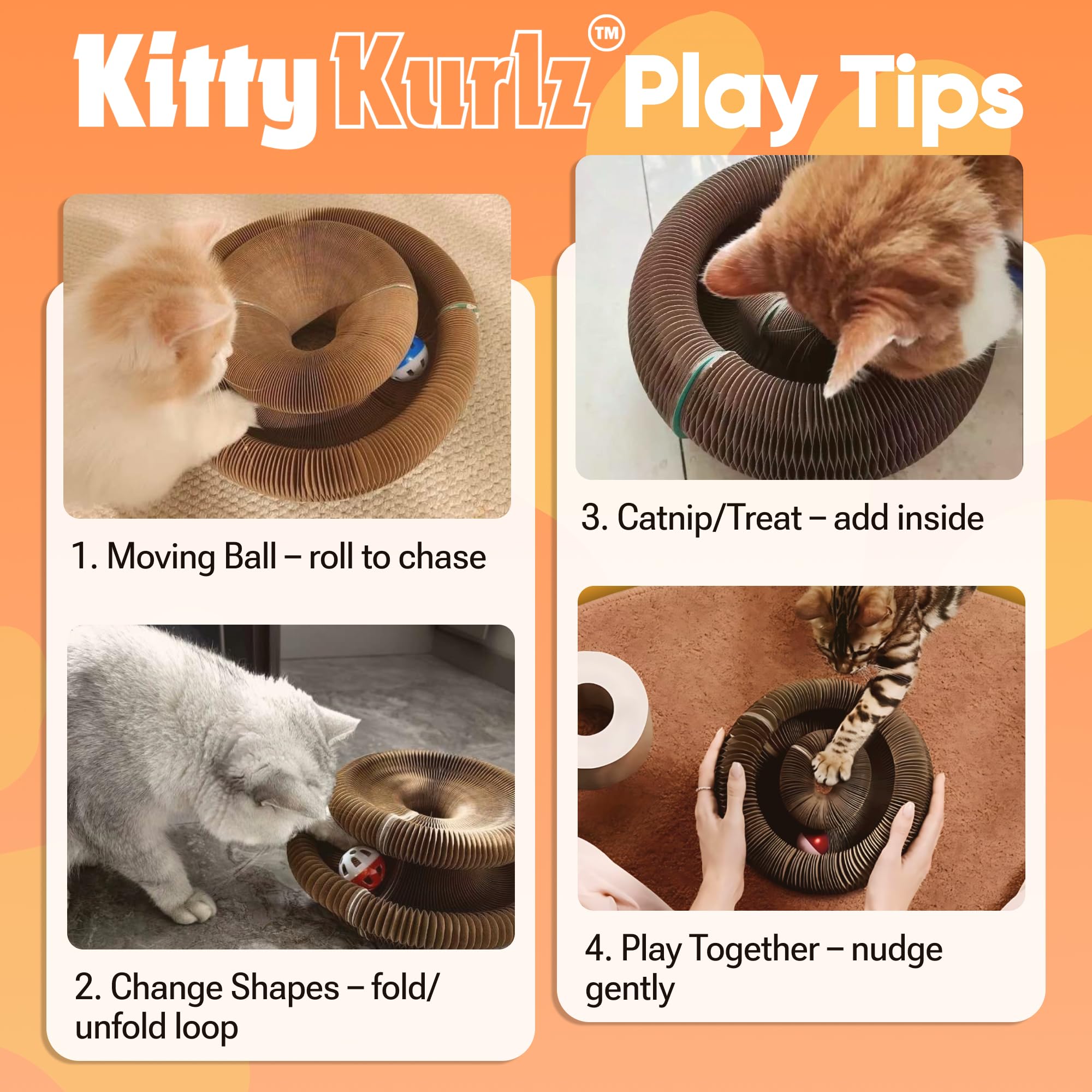Kitty Kurlz double sided scratcher doubles life and surfaces covered