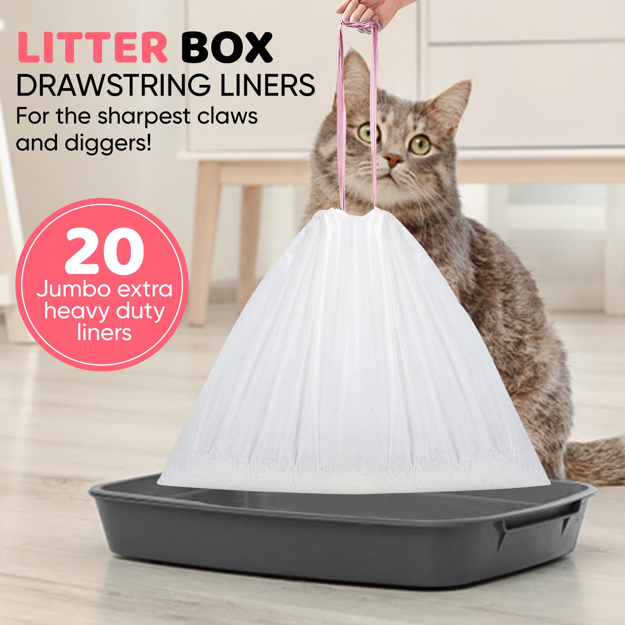 Kitty Litty jumbo liner helps reduce spills around the litter area.