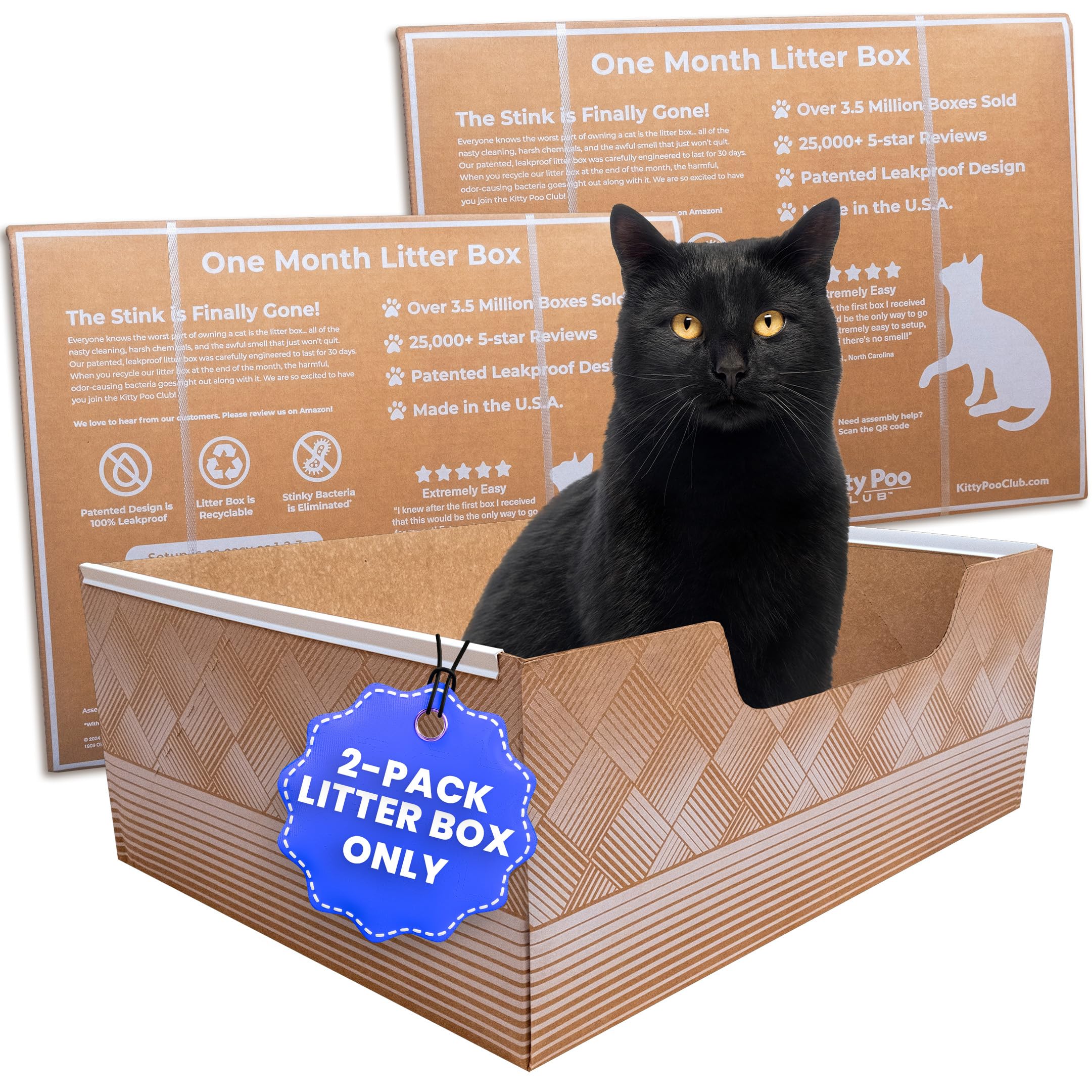 Kitty Poo Club leakproof 2-pack box open for mess-free setup