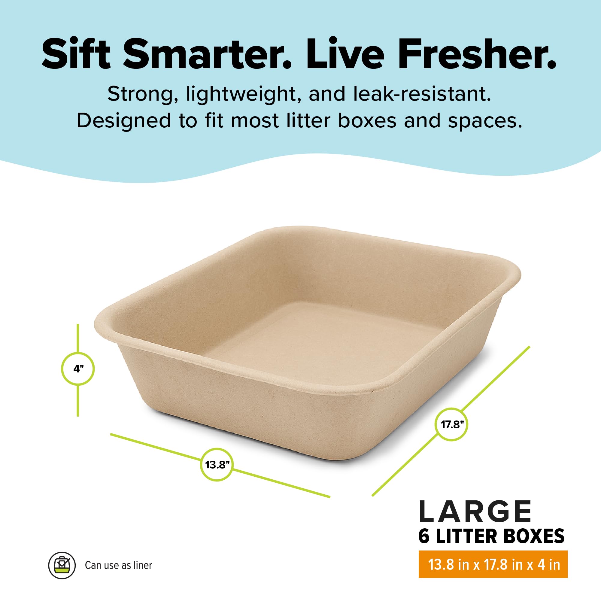 Kitty Sift large open-tray design demonstrates breathable, dry-litter surfaces.