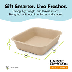 Kitty Sift large open-tray design demonstrates breathable, dry-litter surfaces.