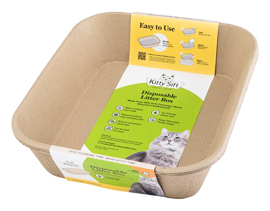 Kitty Sift open-litter tray promotes airflow to curb smells.