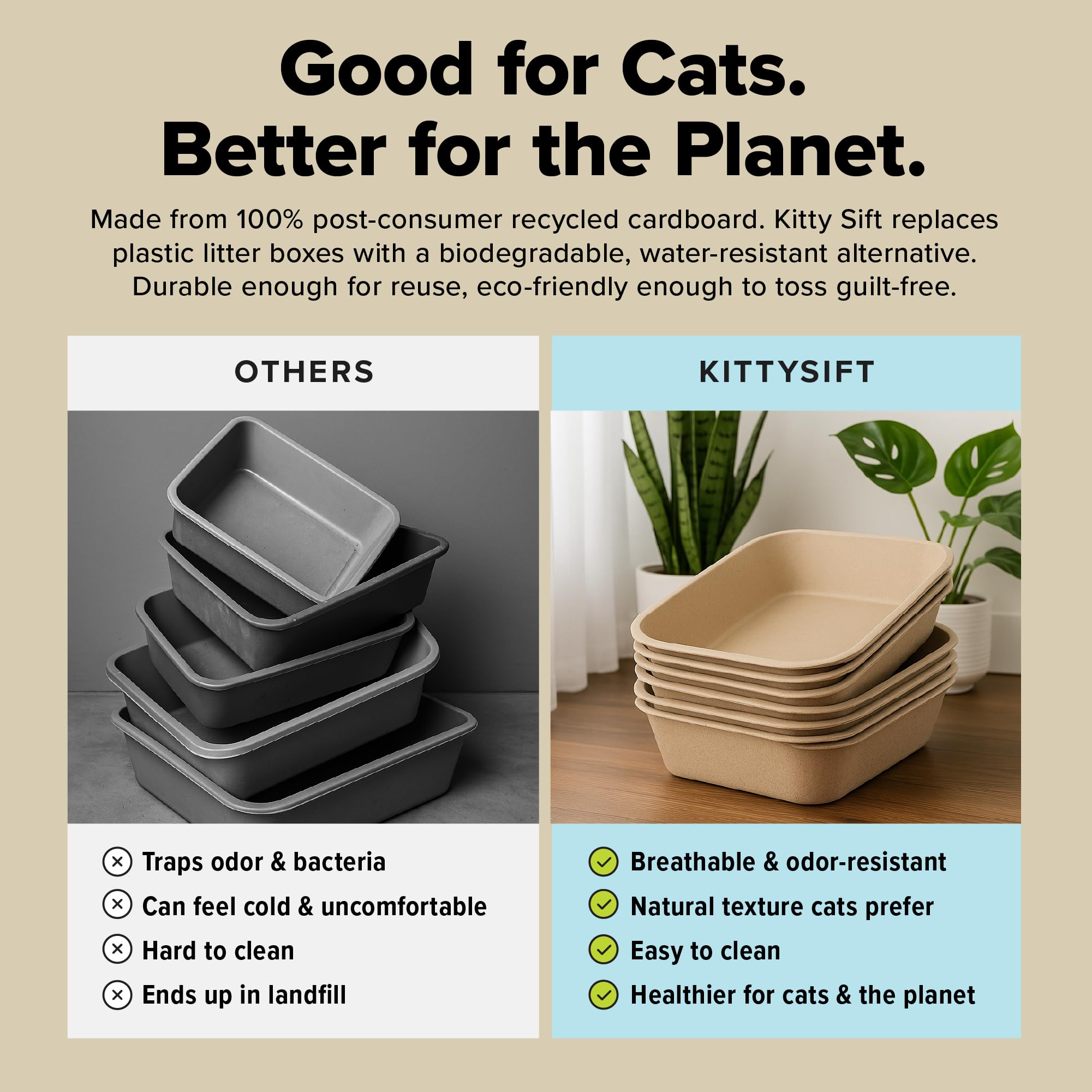 Kitty Sift travel-friendly, lightweight design for trips