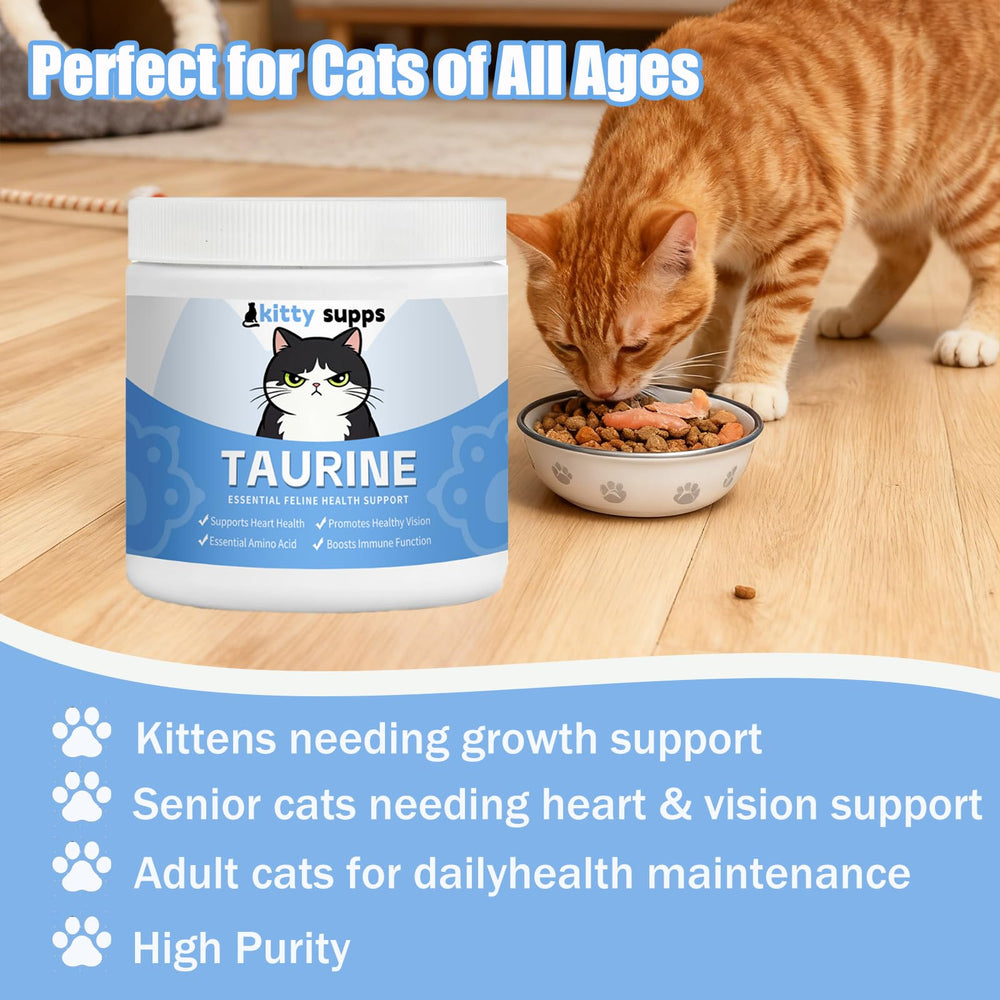 Kitty Supps Taurine mixed into wet food for convenient nutrition.