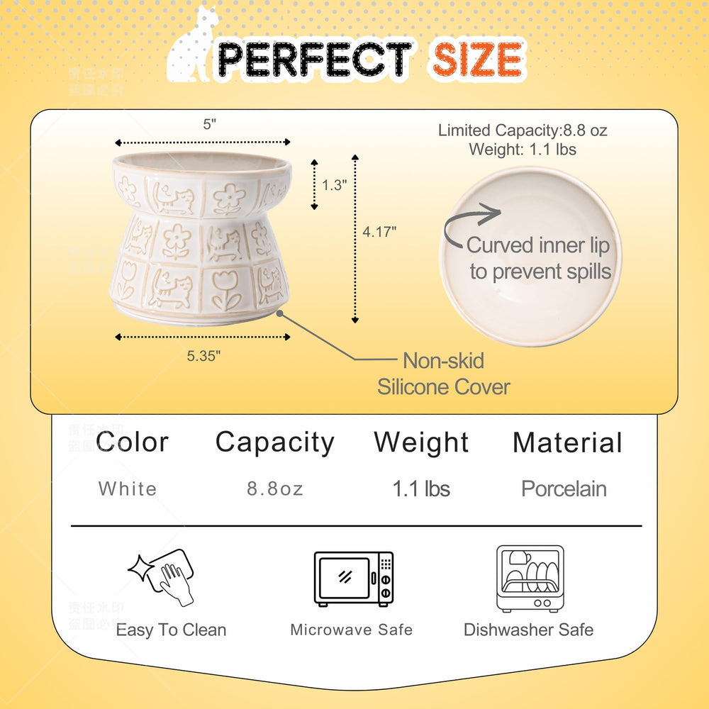 KittyDine 5-inch raised bowl for better posture and easier feeding