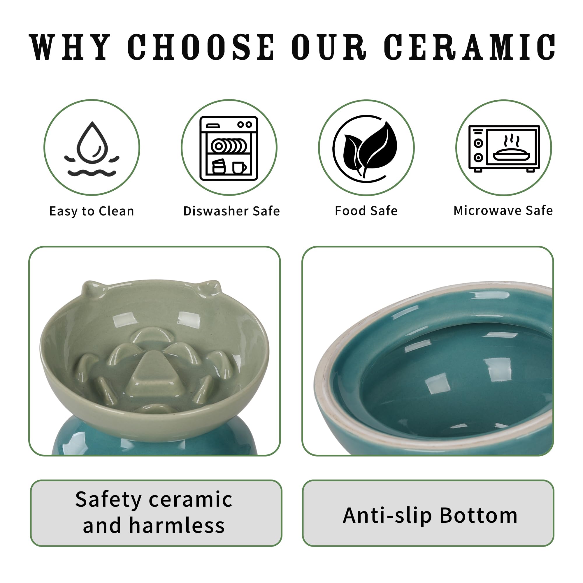 KittyDine non-slip silicone ring anchors the bowl during feeding.