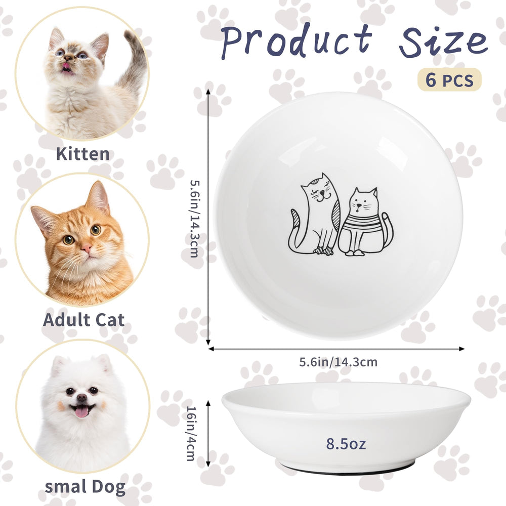 KittyDine wide shallow design bowls reduce whisker fatigue during feeding.