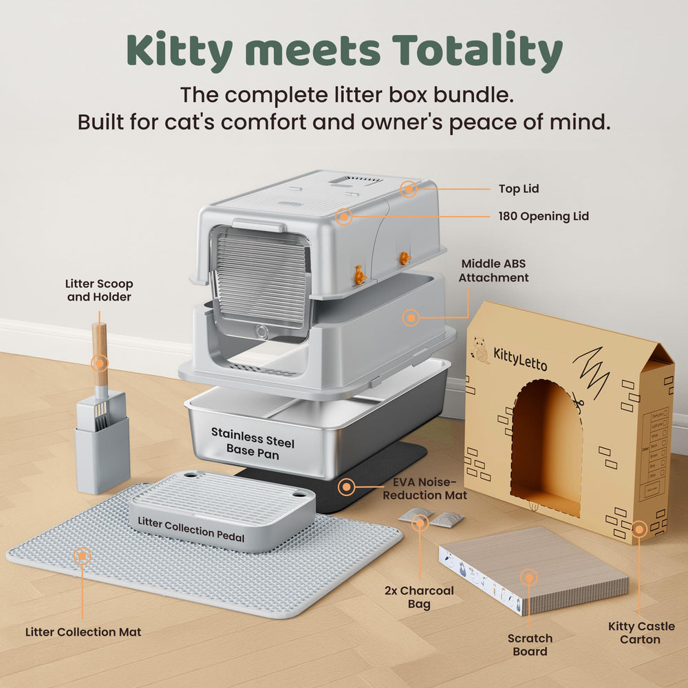 KittyLetto collecting mat is removable for easy cleaning.