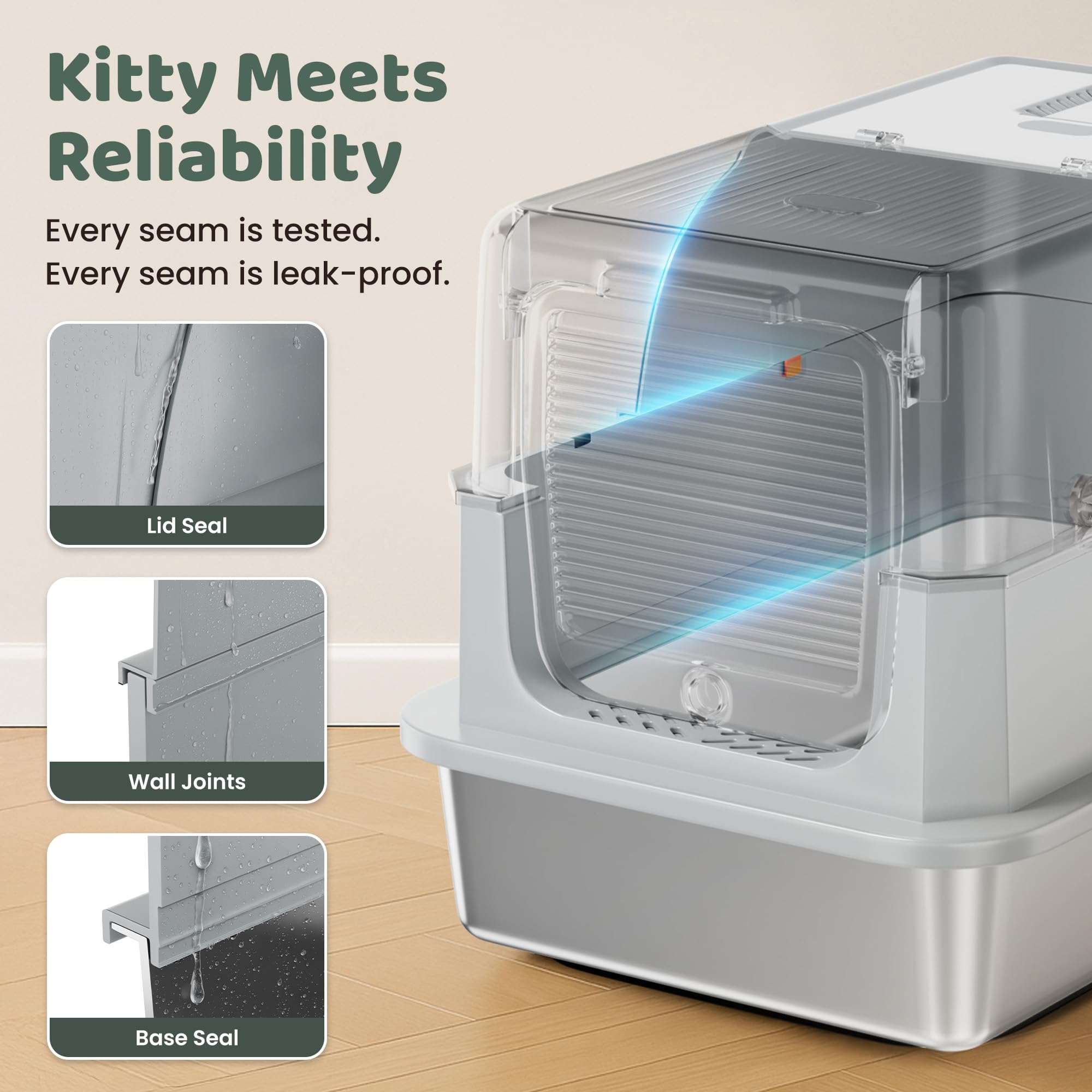 KittyLetto front door opens 180 degrees for quick scooping access.