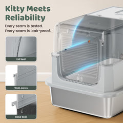 KittyLetto front door opens 180 degrees for quick scooping access.