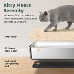 KittyLetto odor-resistant stainless steel resists stains and smells.