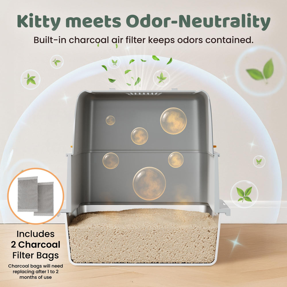 KittyLetto XL litter box offers generous interior space for larger cats.