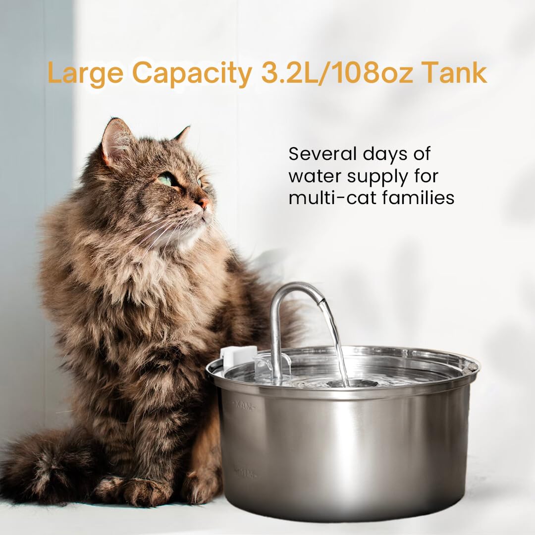 KittySpout large 4L reservoir shows fewer refills for multi-cat homes.