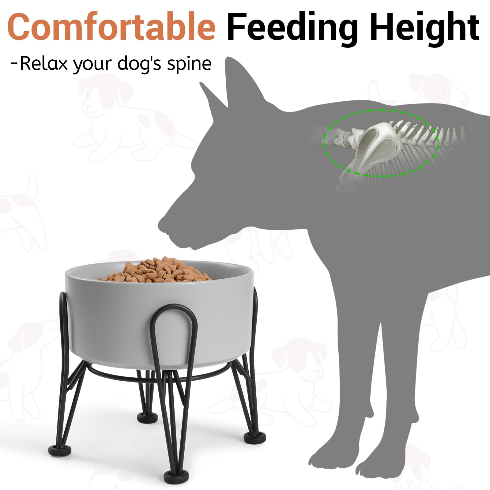 Kitwinney anti-slip metal stand keeps bowls steady during meals for mess-free feeding.