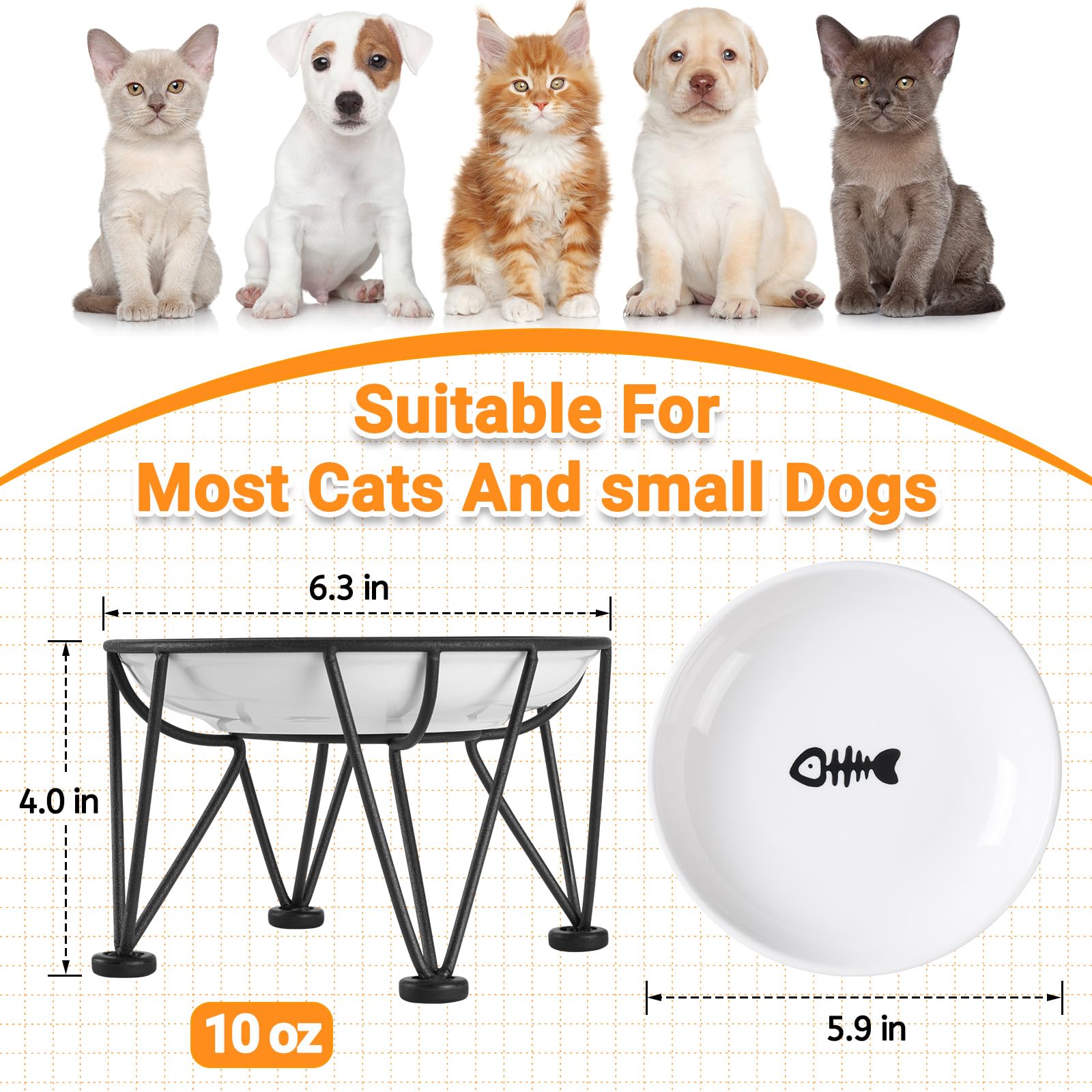 Kitwinney black crown stand keeps bowls stable, prevents spills, and protects floors.
