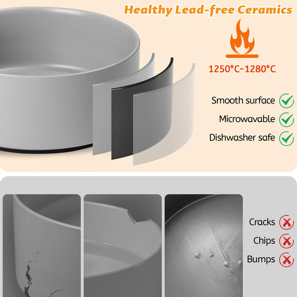 64 oz capacity ideal for food or water for dogs.