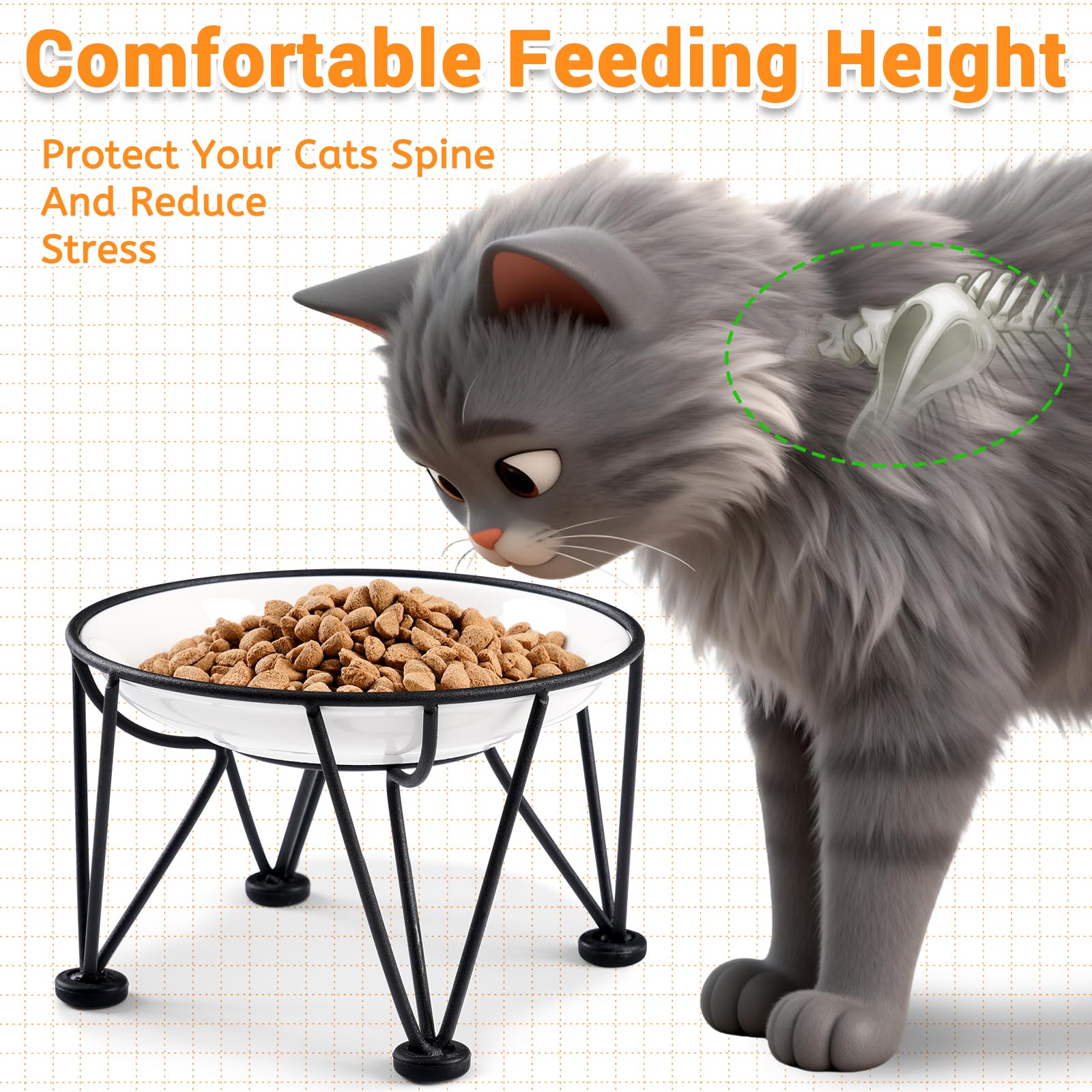Kitwinney elevated cat bowls featuring paw design promote comfortable eating posture and easy cleaning.