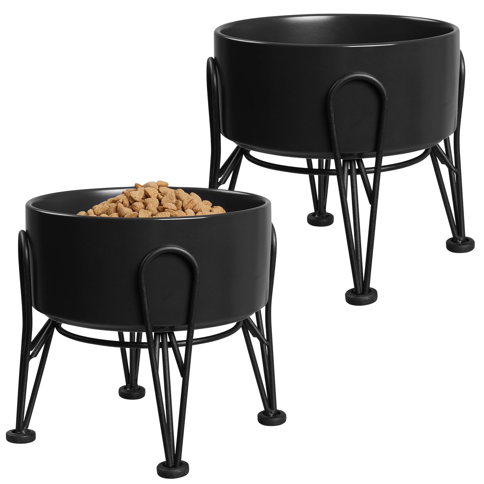Kitwinney elevated dog bowls on a stand for comfortable feeding height.