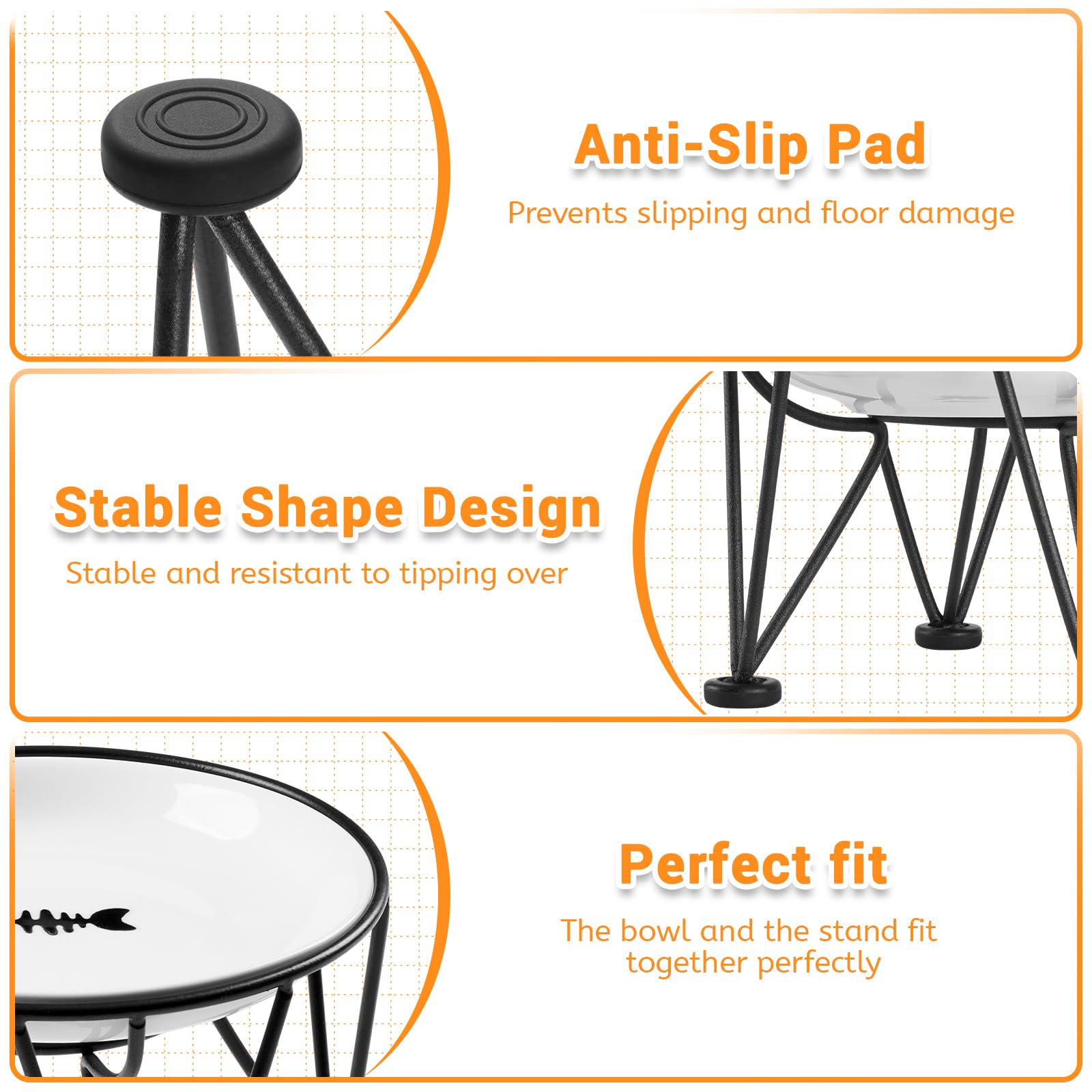 Kitwinney bowls on non-slip silicone base ensure steady meals and quiet dining.