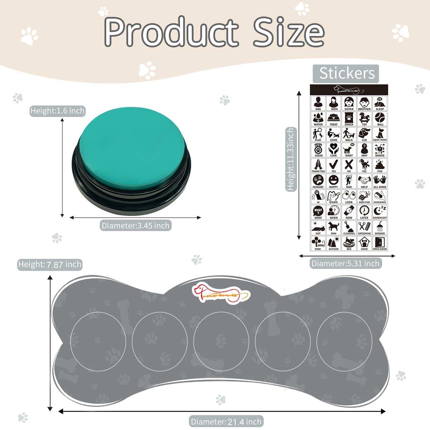 KiViRap rubber mat under buttons keeps them organized and protected during play