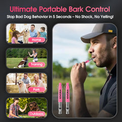 KIVORA 4-pack dog whistle ultrasonic adjustable range helps tailor to your dog's hearing.