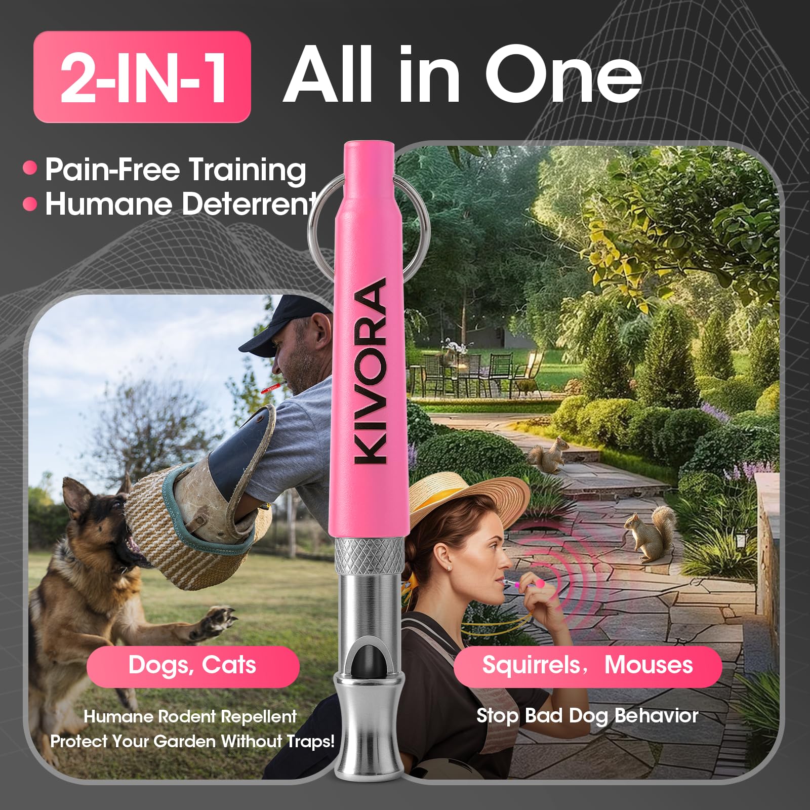 KIVORA IPX4 waterproof whistle stays ready in rain or splash training sessions.