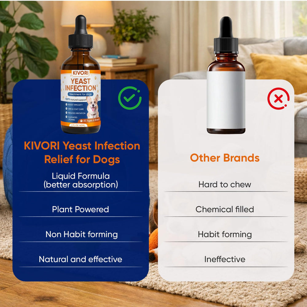 KIVORI yeast infection drops promote natural coat improvement and skin balance.