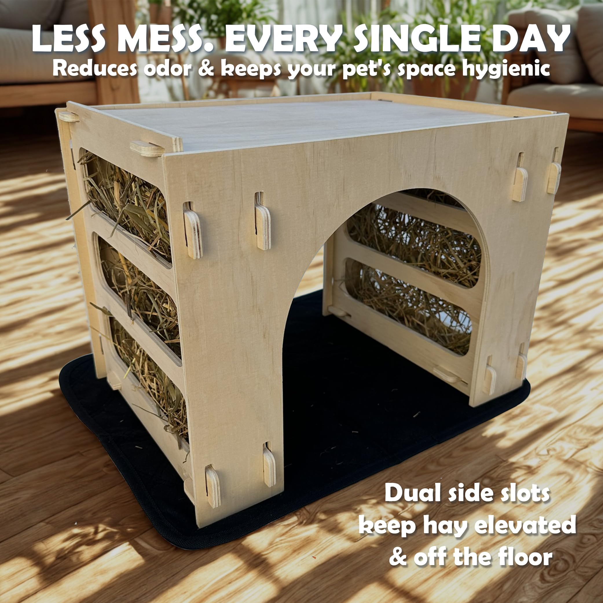 Kiwi & Mora Bunny House Hideout anti-slip base stays steady during use.