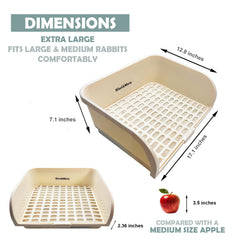 Kiwi & Mora Rabbit Litter Box side view showing tall walls for splash containment.