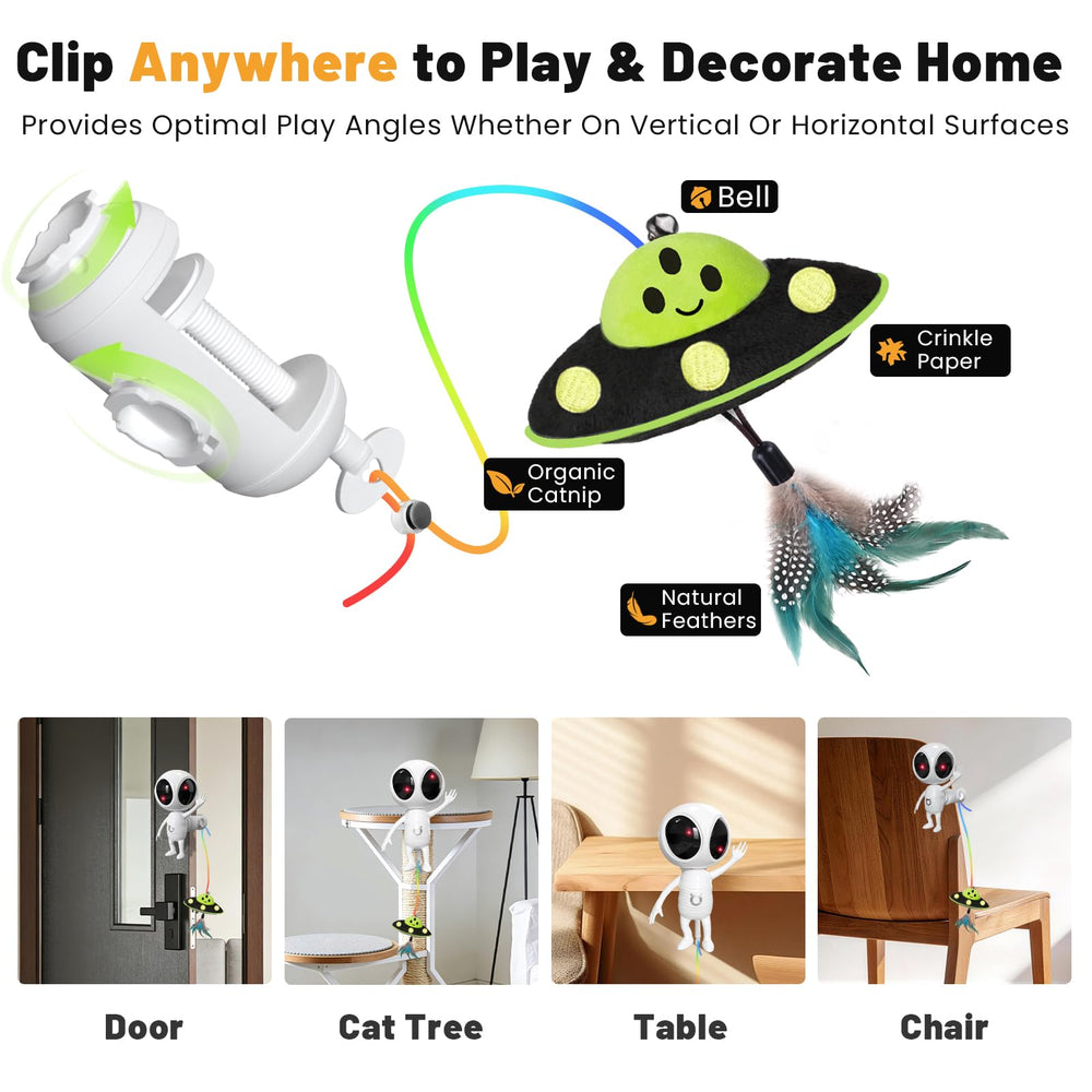 KiwiLove cat laser toy with rechargeable 2000mAh battery for long sessions.