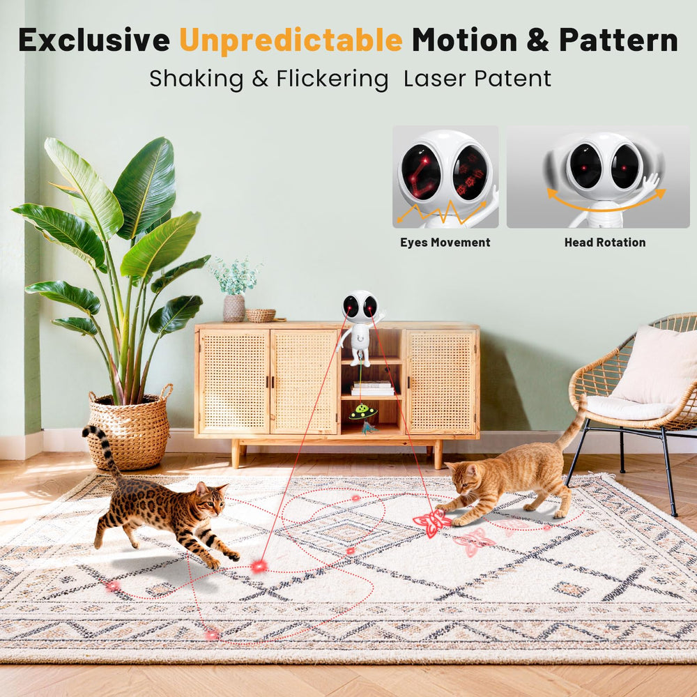KiwiLove cat laser toy with tilt base for adjustable coverage.