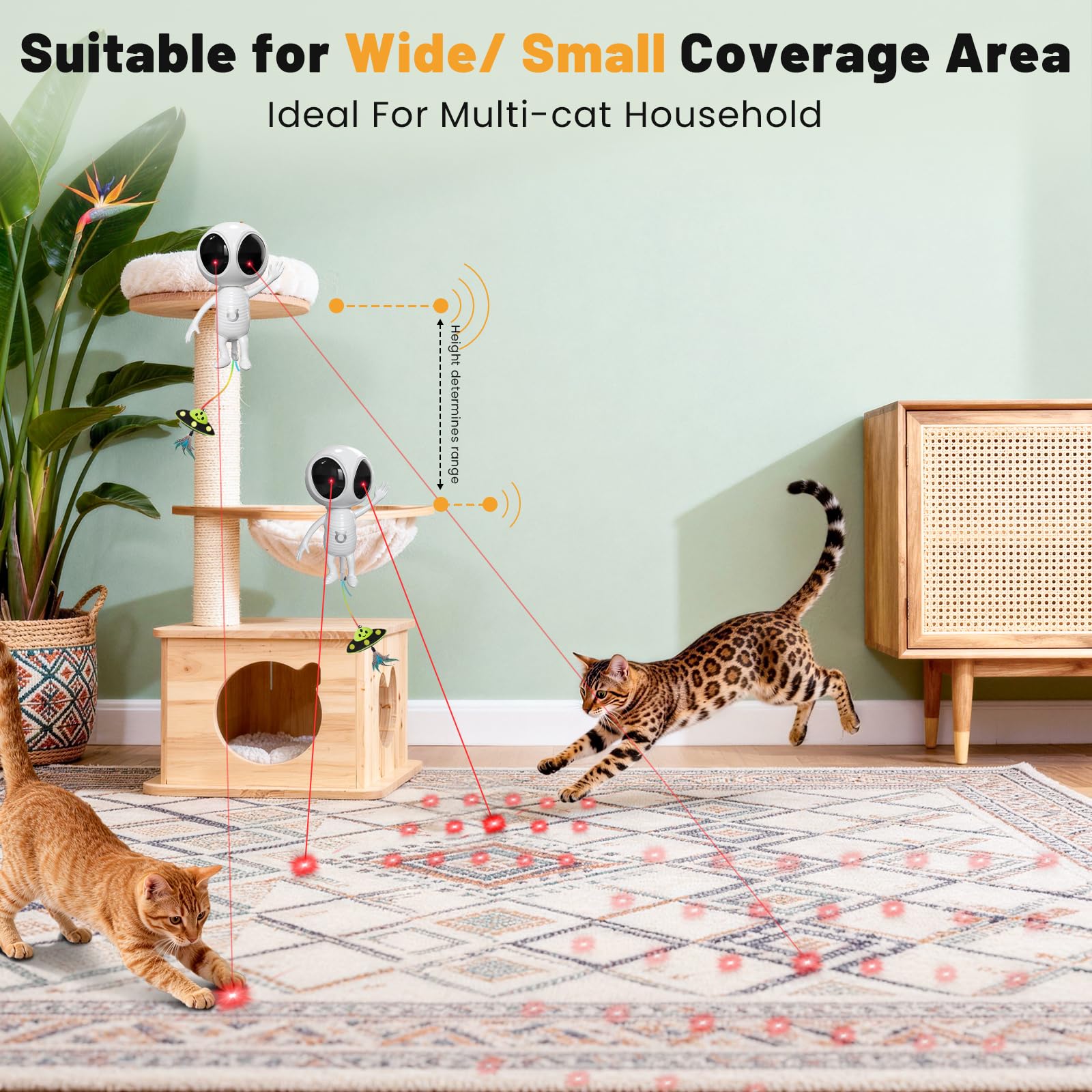 KiwiLove cat laser toy clip mounts on furniture for secure setup.