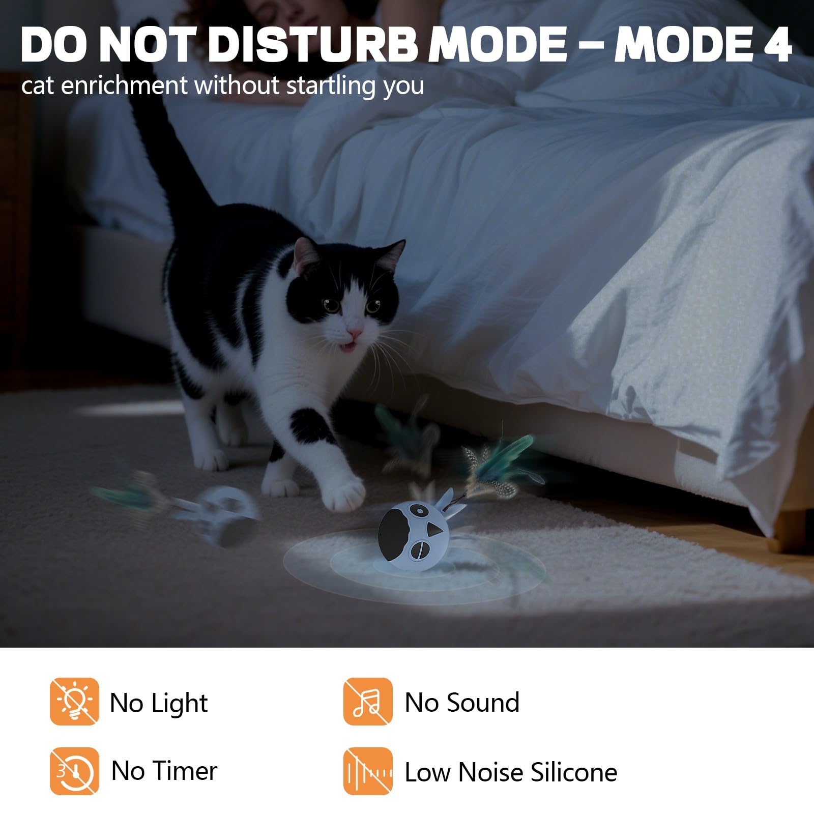 KiwiLove USB-C rechargeable cat toy blue enables cordless play for cats.