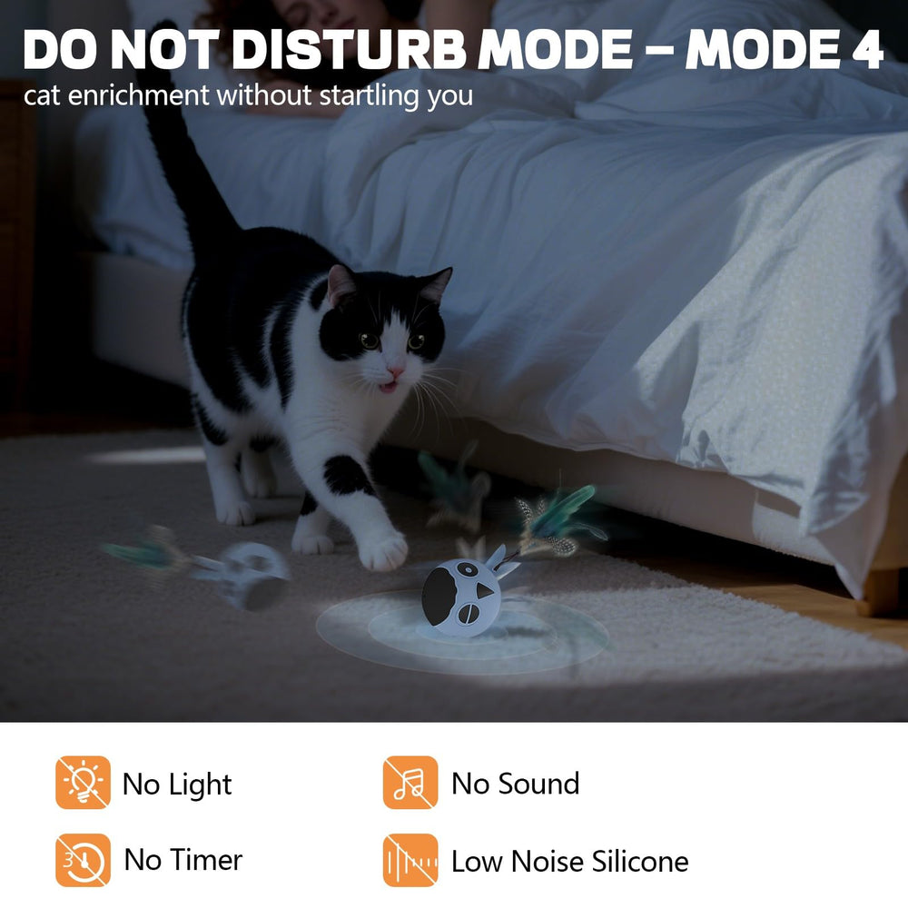 KiwiLove USB-C rechargeable cat toy blue enables cordless play for cats.