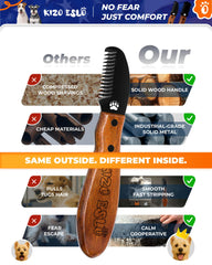 KIZO ESLO dog grooming tool in use on a terrier for precise grooming at home.