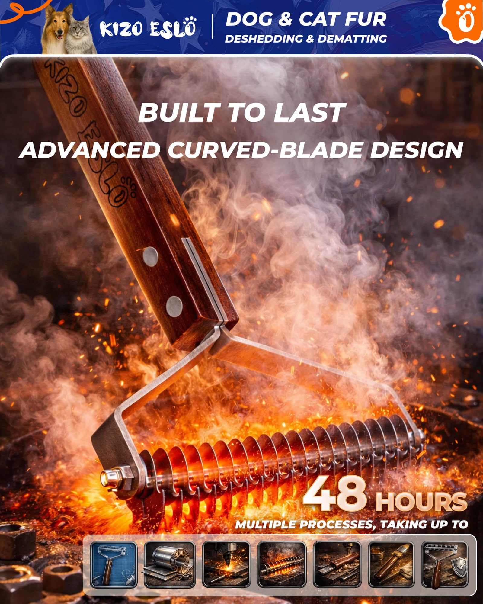 KIZO ESLO ergonomic sapele handle provides comfortable grip during sessions.