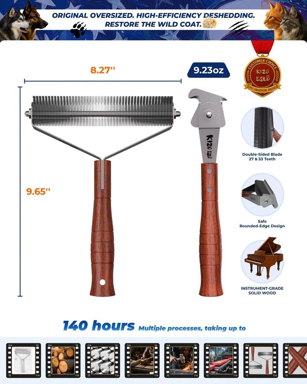 KIZO ESLO ideal for medium to long coats like German Shepherd