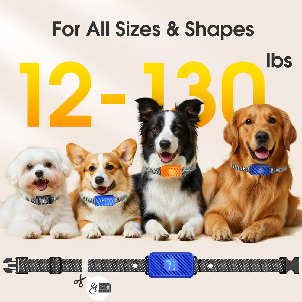 KJKZO bark collar adjustable strap fits dogs from 5 to 15 pounds.