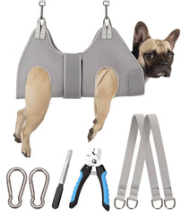 Kkiimatt dog grooming hammock harness in gray offers secure M-size support for calmer grooming