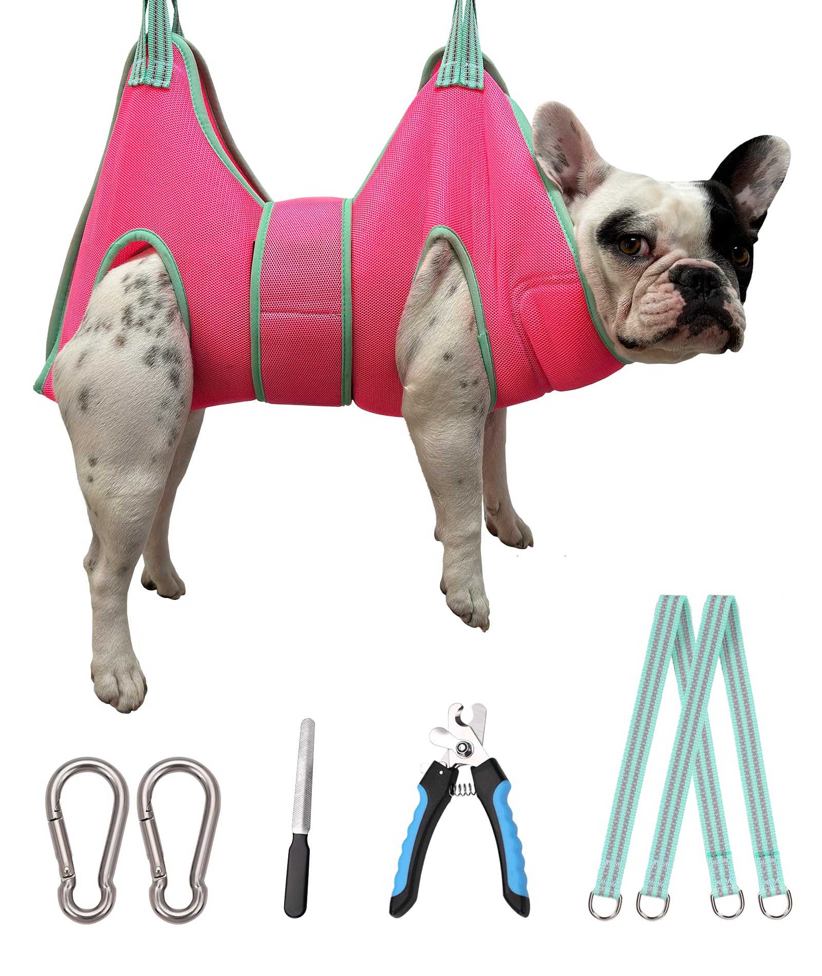 Kkiimatt dog grooming hammock with neck-support design eases nail clipping