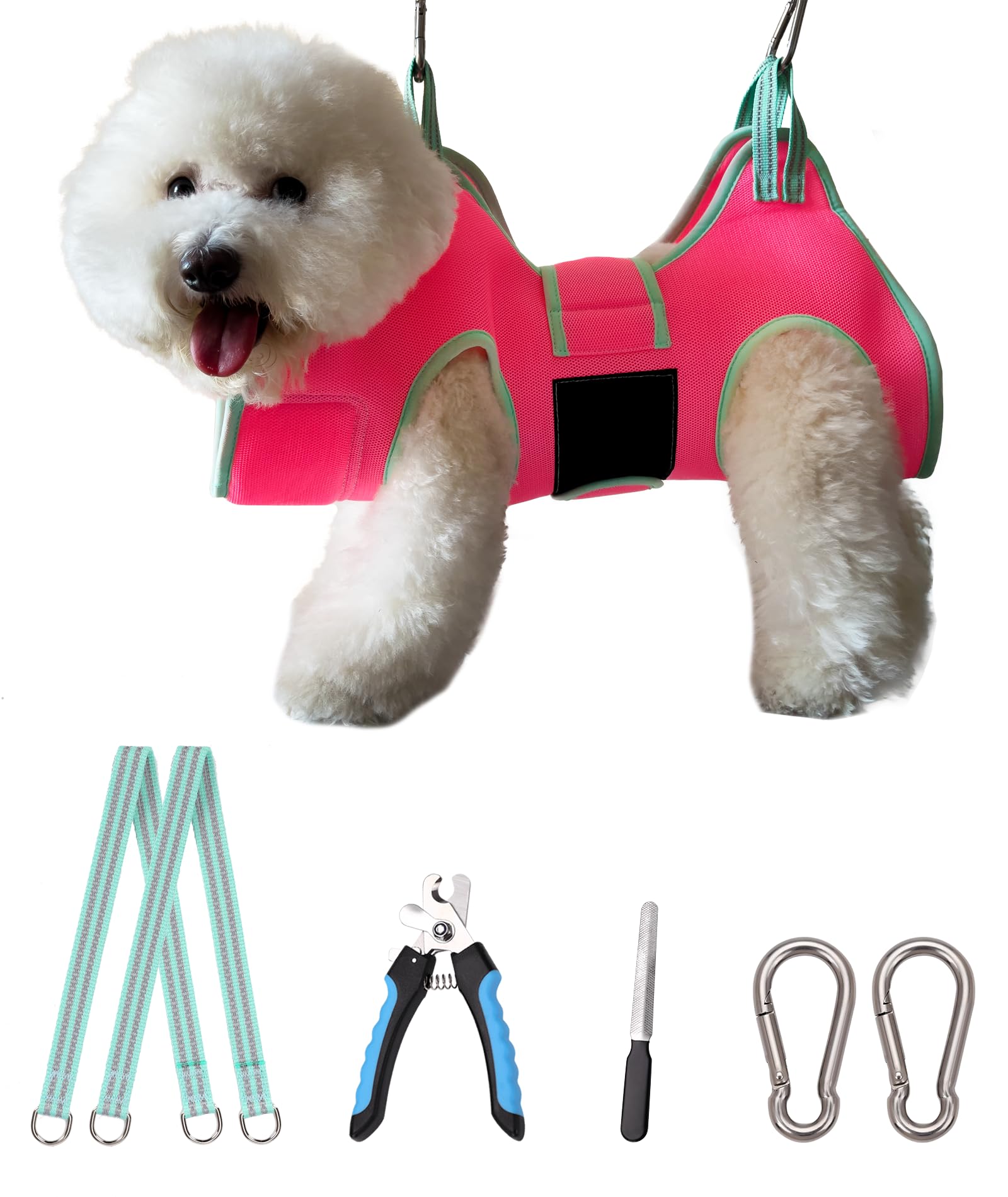 Kkiimatt dog grooming hammock with thick neck support for gentle lifting.